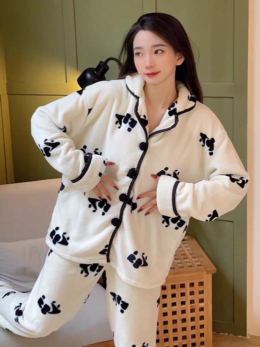MOMMY KIKO 法兰绒家居服套装 法兰绒熊猫嘭嘭/满印狗 商品图2