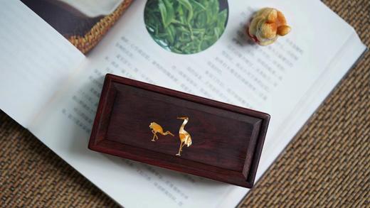 小叶紫檀仙鹤文盒 商品图0