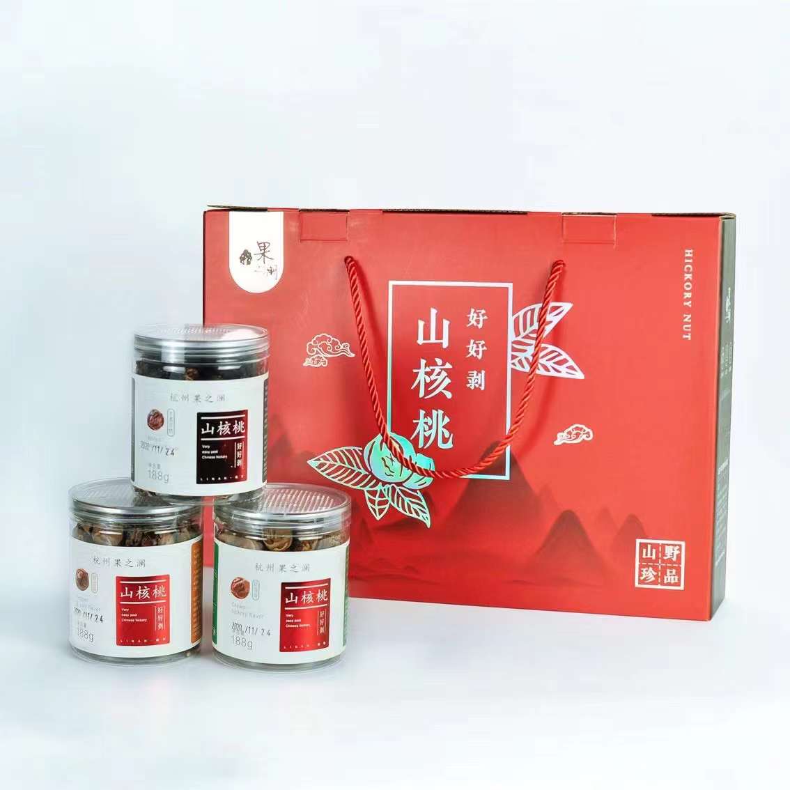 【2025 果之澜超好剥山核桃礼盒】6罐装礼盒，椒盐、奶油、水煮三种口味，净重188克/罐，定制款招牌产品，礼盒精致，送礼有面！江浙沪皖顺丰包邮~