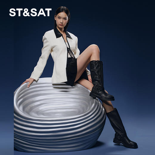 星期六美拉德复古金属扣长靴SS34117448 商品图2