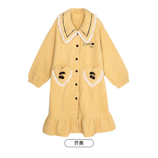 都市丽人生活家居女士睡衣羊羔绒法兰绒睡裙厚款单件袍家居服LH37A5 商品图6