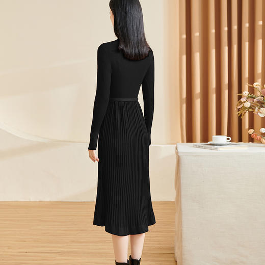 米思阳2025秋冬季新款时尚气质修身显瘦羊毛针织鱼尾连衣裙3129 商品图7