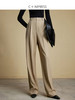 西嘉C+IMPRESS/西嘉美拉德直筒休闲裤女秋冬新款高腰浅驼色宽松西装裤KZ2304025 商品缩略图2