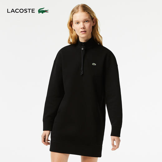 【海南专供价】Lacoste法国鳄鱼女装新款时尚灰色百搭立领连衣裙EF7356-98 商品图0