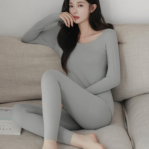 很薄很保暖！PSQUEEN 保暖套装 双面慕斯绒 高弹恒温 5款可选 商品图8