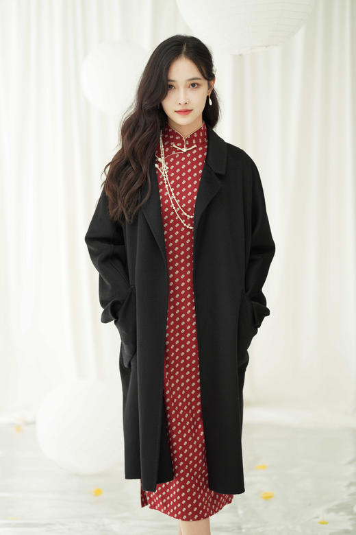 逸红颜明月优选#风倾#『一件可以穿十年的经典大衣』100S高细支澳洲羊毛双面呢大衣 商品图1