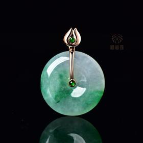 【一生平安】飘绿平安扣   GZ12309059