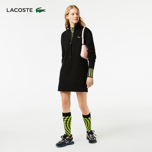 【海南专供价】Lacoste法国鳄鱼女装新款时尚灰色百搭立领连衣裙EF7356-98 商品图1