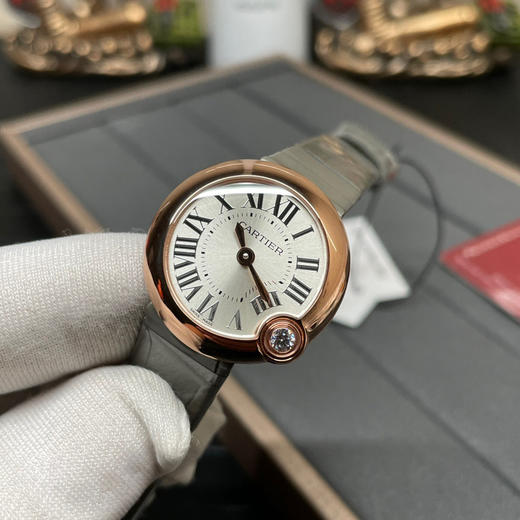 V6卡di亚蓝气球，同步zp157石英机芯，直径30毫米，女士腕表，密底，皮表带，石英机芯 商品图6