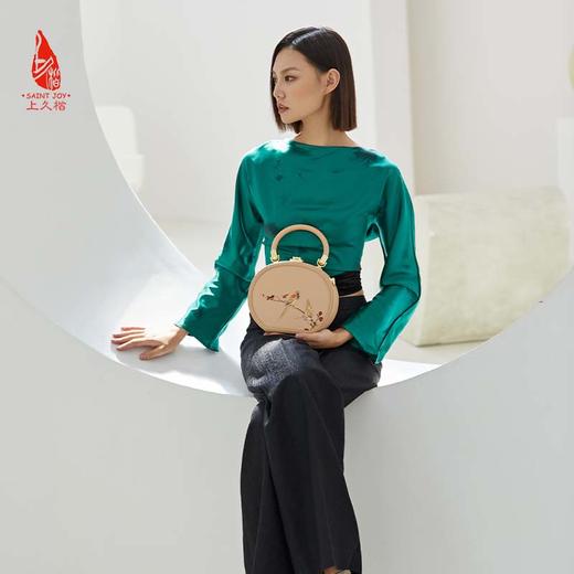 SAINTJOY/上久楷 宋锦女式拎包   鹊上枝头 BWS23A0402 商品图3