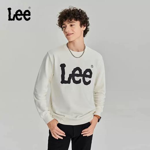 Lee商场同款23早秋新品标准版印花Logo男圆领卫衣休闲LMT006571201764K11000 商品图0
