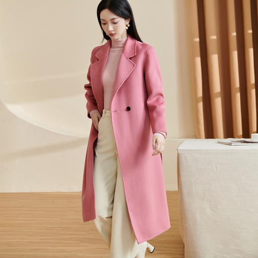 米思阳【100%绵羊毛】2025冬季新款温柔优雅双面呢大衣外套2516 商品图5