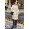 西遇轻薄菱形格羽绒服女秋冬新款极简气质中长款保暖外套V2231642 商品缩略图3