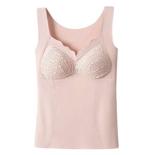 【新款上市，引爆时尚潮流！】热卖款小波浪蚕丝背心，修身贴肤，保暖打底内穿！性感蕾丝网纱工字设计，让你不仅感到温暖，更散发迷人魅力。内带胸垫，塑造完美曲线！ 商品图8