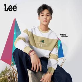 【郑业成同款】Lee23秋冬新品buddy Lee舒适米色条纹男女同款卫衣LUT006230CRU00FK14000