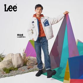 【郑业成同款】Lee白色仿羊羔绒男女同款棉衣外套LUT006286201725A00005