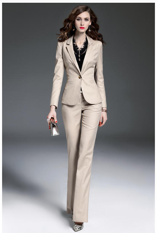 J6201025B颈袖添香气质女神范职业装工装套装时尚女士面试小西装正装J6201025B 商品图3