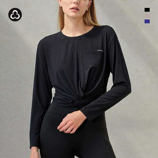 TITIKA ACTIVE户外运动瑜伽休闲长袖T恤纯色修身套头衫29T11028 商品图0