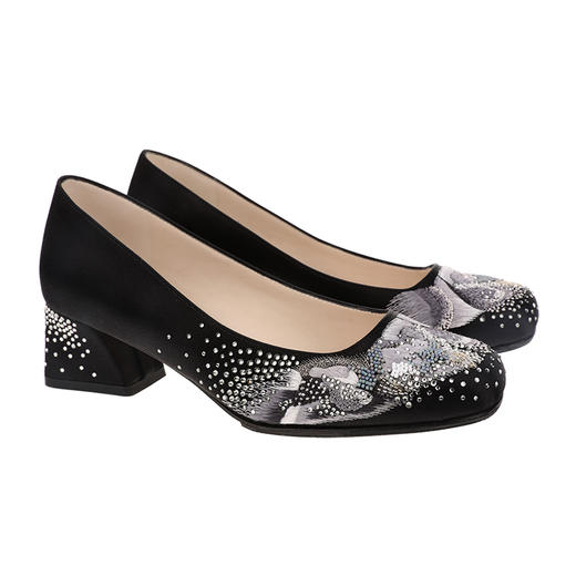 sheme高原狂想曲系列进口真丝搭配精致刺绣水晶优雅时尚女士单鞋可定制 商品图11