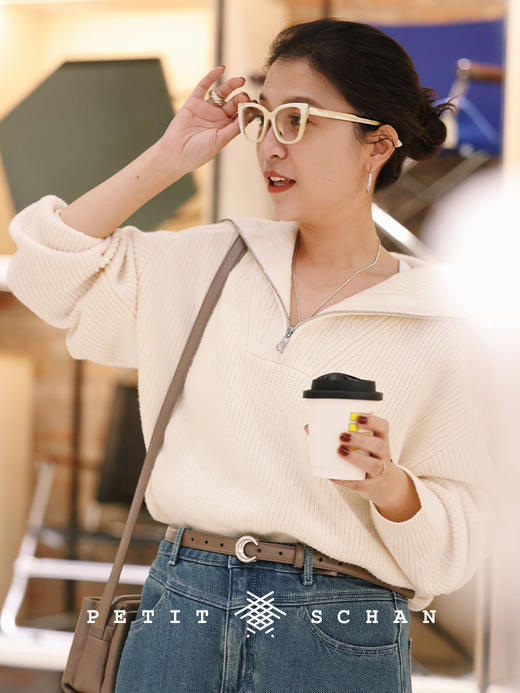 PETIT SCHAN小闪 ACC#009 fly me to the moon 大月亮 意大利进口头层油腊皮黄铜扣大月亮腰带 商品图1