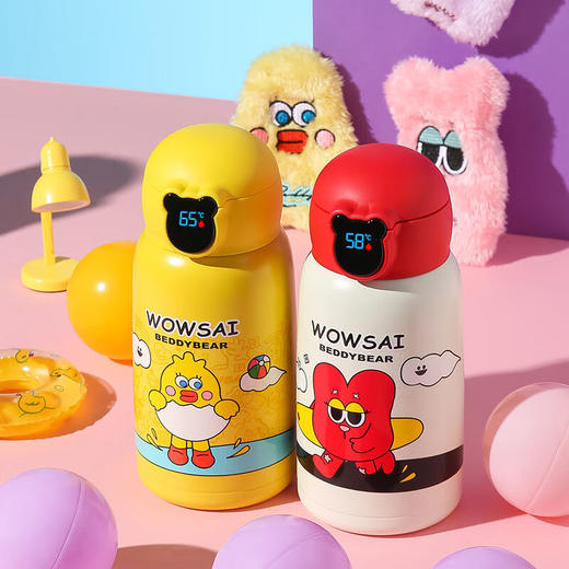 【一杯三盖 智能显温 持续保温】BEDDYBEAR杯具熊智能温显保温杯 饮水方式自如切换 316不锈钢内胆 商品图1