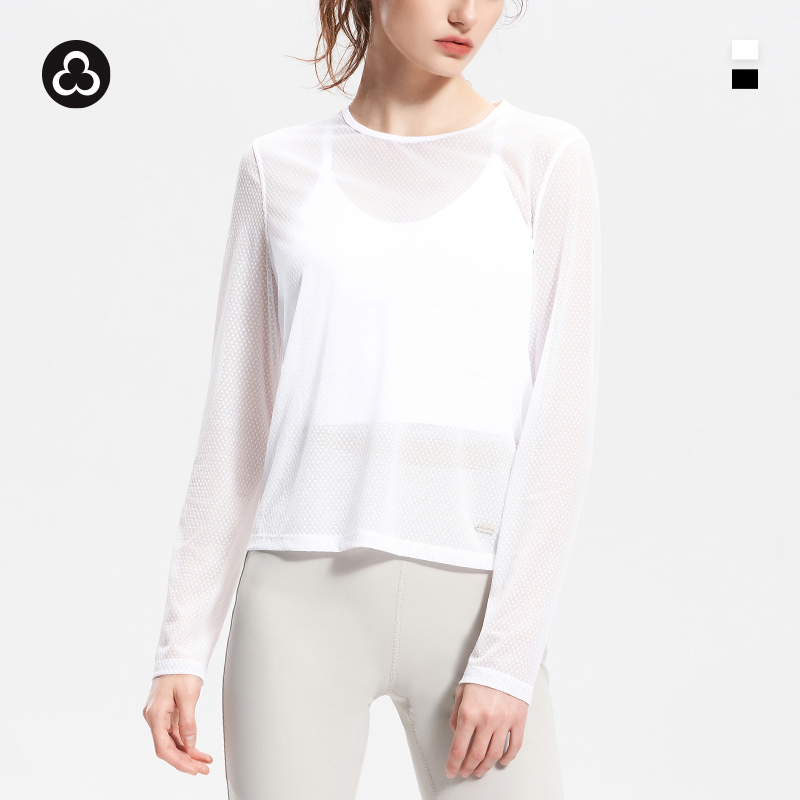 TITIKA星点设计宽松运动瑜伽长袖网纱罩衫21070