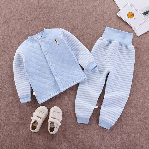 【三层夹棉，温暖呵护！】儿童保暖内衣套装冬夹棉宝宝加厚棉衣打底衣婴儿服装高腰护肚童装lm 商品图3