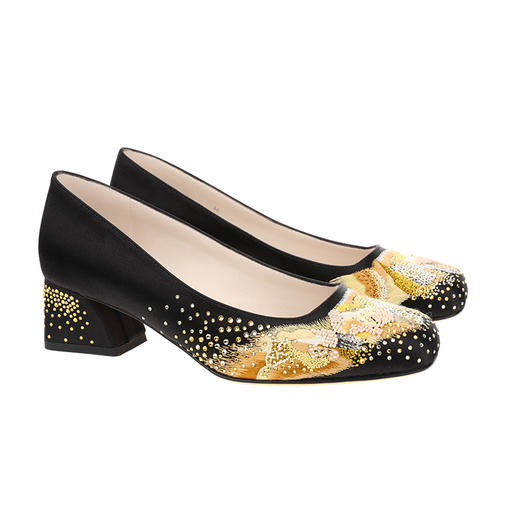 sheme高原狂想曲系列进口真丝搭配精致刺绣水晶优雅时尚女士单鞋可定制 商品图5