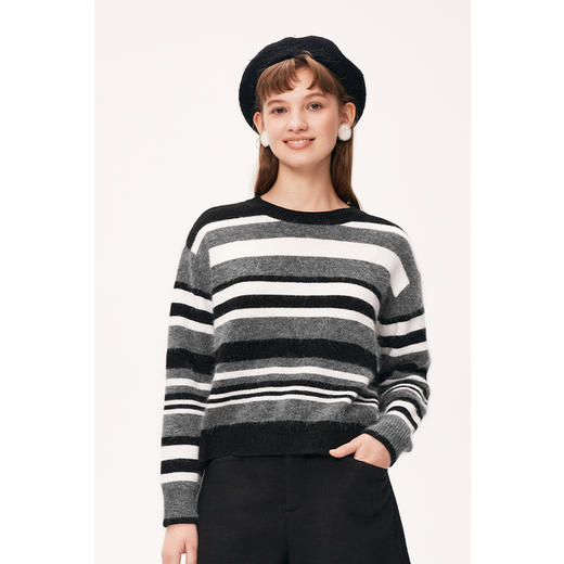 【严选】诗凡黎冬宽松H廓形圆领套头衫7EA433321 商品图0