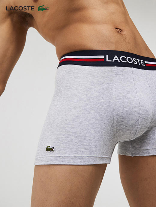 【海南专供价】Lacoste法国鳄鱼男装新款休闲居家透气舒适拼色3条装内裤5H3386-10 商品图3
