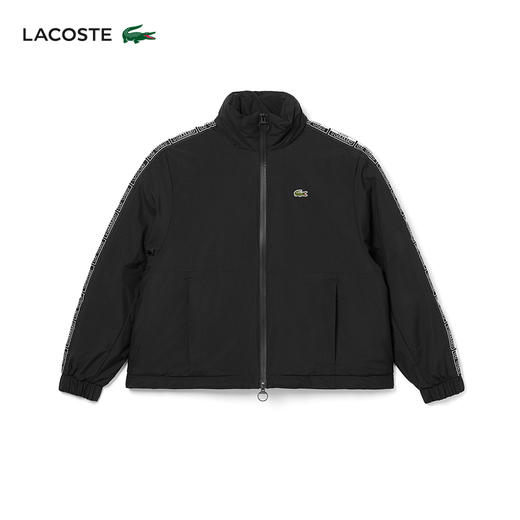 【海南专供价】Lacoste法国鳄鱼女士新款简约黑色拉链连帽棉服外套BF5860-98 商品图0