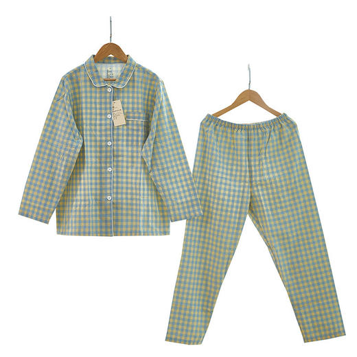 老米优品/ muji 代工厂 100%水洗棉格纹家居服，日式情侣款睡衣套装 ~ 商品图12