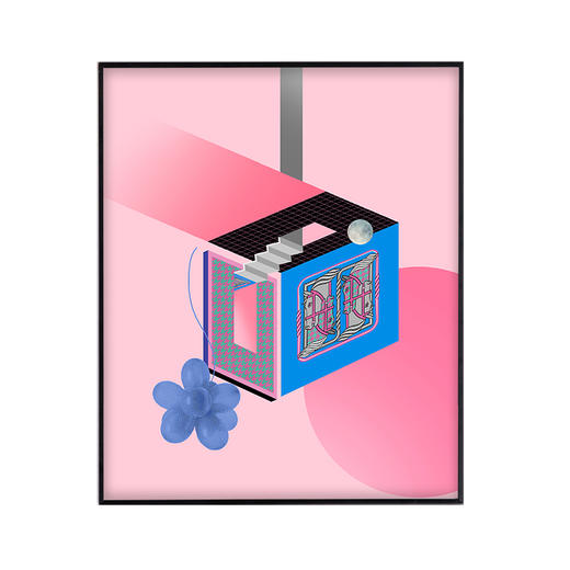 多喜爱布艺装饰 千鸟格抽象拼贴风格格伦格系列挂画cs 商品图4