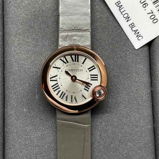 V6卡di亚蓝气球，同步zp157石英机芯，直径30毫米，女士腕表，密底，皮表带，石英机芯 商品图3