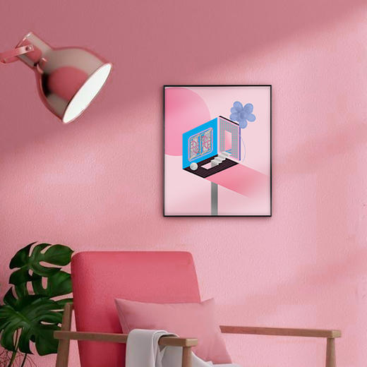 多喜爱布艺装饰 千鸟格抽象拼贴风格格伦格系列挂画cs 商品图0