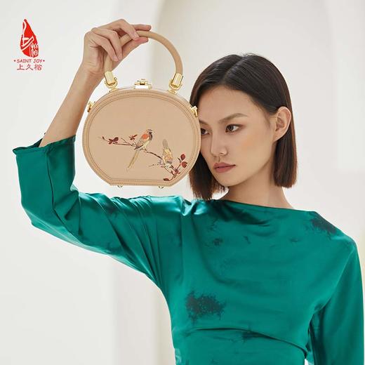 SAINTJOY/上久楷 宋锦女式拎包   鹊上枝头 BWS23A0402 商品图4