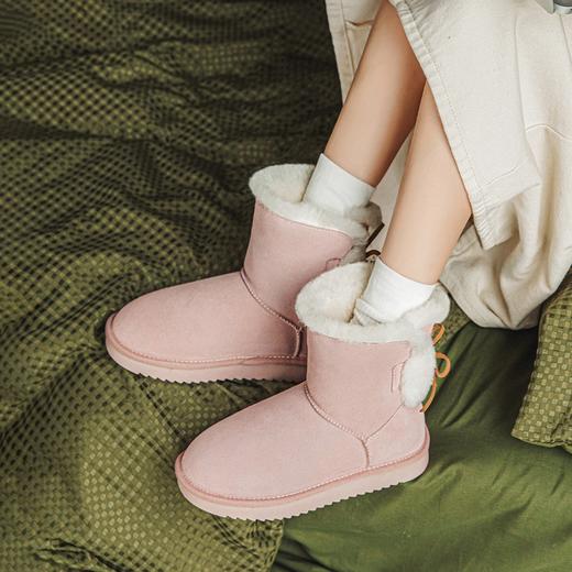ZHR可爱蝴蝶结系带雪地靴女靴2023冬季新款长绒保暖舒适女靴 商品图1