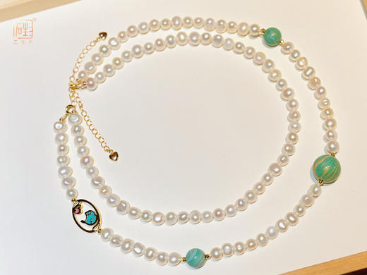 爱的记忆系列青鸟传佳音·天然巴洛克珍珠多用项链 商品图4