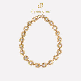 【阿娇（钟欣潼）&金靖同款】Retro chic意大利复古首饰 金丝珍珠项链（2色可选）