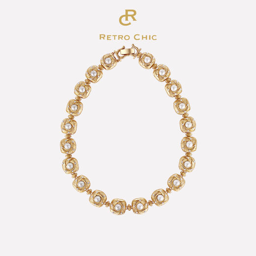 【阿娇（钟欣潼）&金靖同款】Retro chic意大利复古首饰 金丝珍珠项链（2色可选） 商品图0