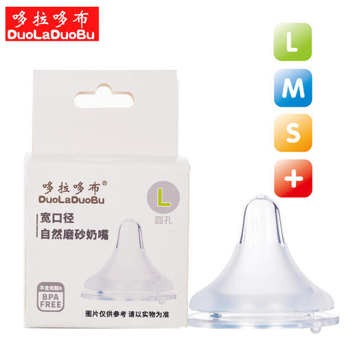 「宽口径磨砂奶嘴」哆拉哆布 仿生实感全硅胶奶嘴液态宽口径奶嘴 宝宝喂养 商品图0