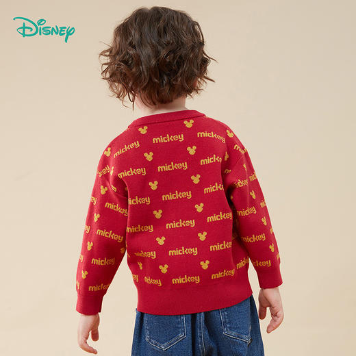 迪士尼童装秋冬款男童米奇长袖毛衣套头针织衫宝宝拜年服233S1860
 商品图2