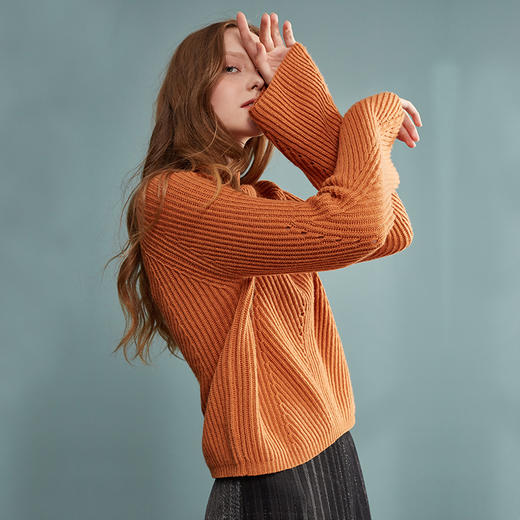 欧芮儿春秋装女2019长袖宽松套头毛衣女春秋百搭针织衫 商品图1
