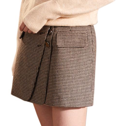 欧芮儿2019秋装新款格子半身裙高腰显瘦不规则裙通勤复古A字短裙 商品图3