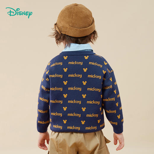 迪士尼童装秋冬款男童米奇长袖毛衣套头针织衫宝宝拜年服233S1860
 商品图5