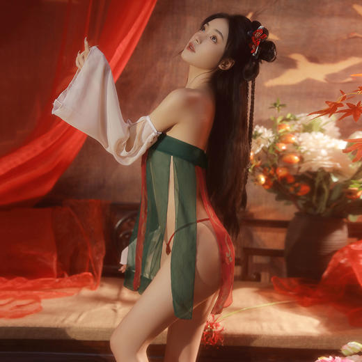 【狐媚娘】情趣内衣 纯欲 古风 印花 唐风 汉服 情趣衣 性感内衣 型号：6885 商品图2