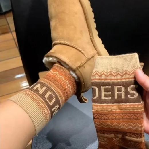 【棉双针双路】袜子女网红同款秋冬街头中长款高筒潮袜 商品图2