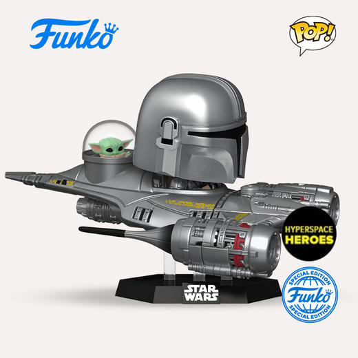 Funko POP! 星球大战限定套装（曼达洛人与尤达宝宝飞船+SODA达斯摩尔+欧比旺钥匙扣） 商品图3