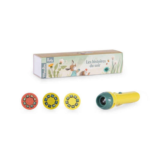 法国 Moulin Roty 三只邦尼兔系列亲子互动讲故事投影灯手电筒-678361 商品图1