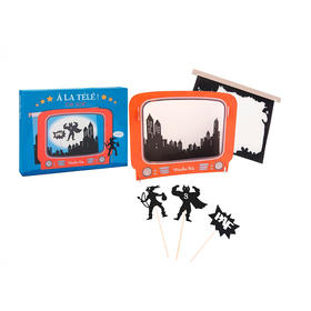 法国 Moulin Roty 睡前小故事系列亲子互动讲故事礼盒电视机影子木偶，包括2层背景和3个活动-711093